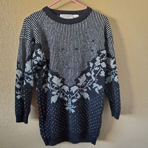 Vintage Maurada Beaded Metallic Fair Isle Sweater